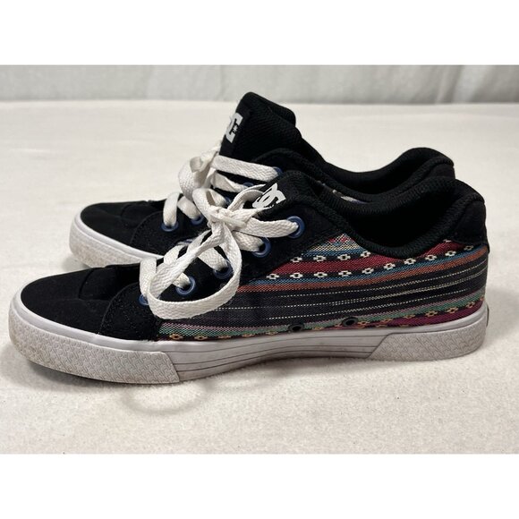DC Shoes Women’s Chelsea Skate Sneakers Black Aztec Pattern Size 6.5 - Picture 7 of 11